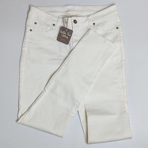 Matilda Jane Denim - Matilda Jane Jeans 12 Ivory Off-White Skinny Stretch Classic Mid Rise Slimming